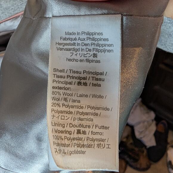 J.Crew Italian Stadium Cloth Wool Coat Gray Funnel Neck Pockets Winter Size 10 - Picture 8 of 10